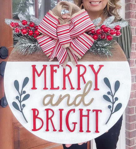 St. Mary's- Merry & Bright Door Hanger