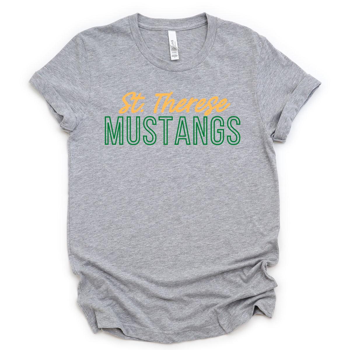 St. Therese Mustangs Green & Gold T-shirt