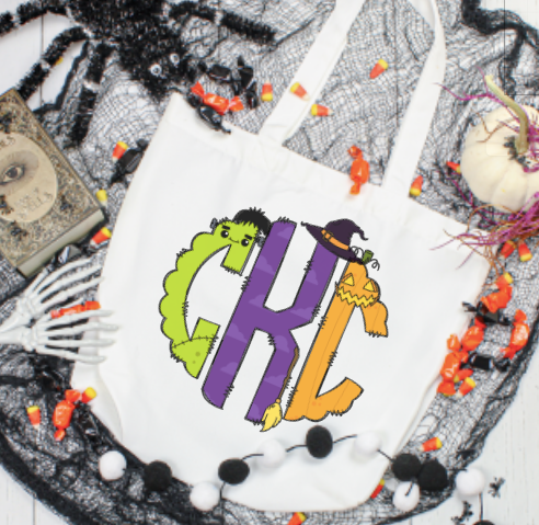 Monster Monogram Trick-or-Treat Bag