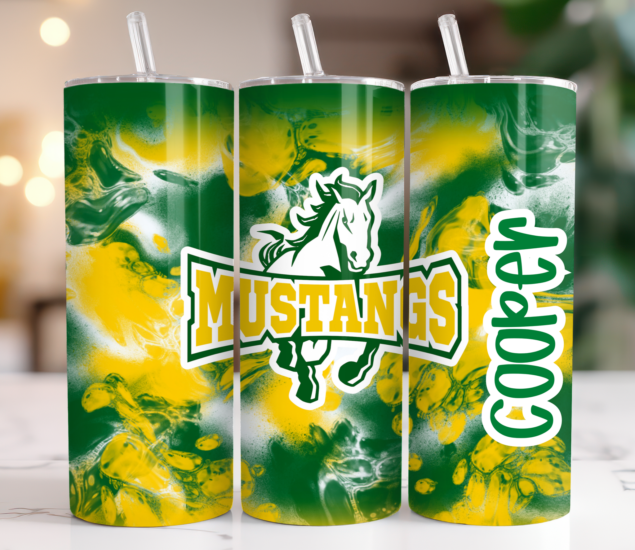 Mustangs Tumbler with personalized name