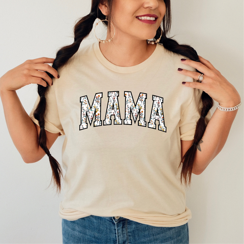 Mama Floral Letter T-shirt