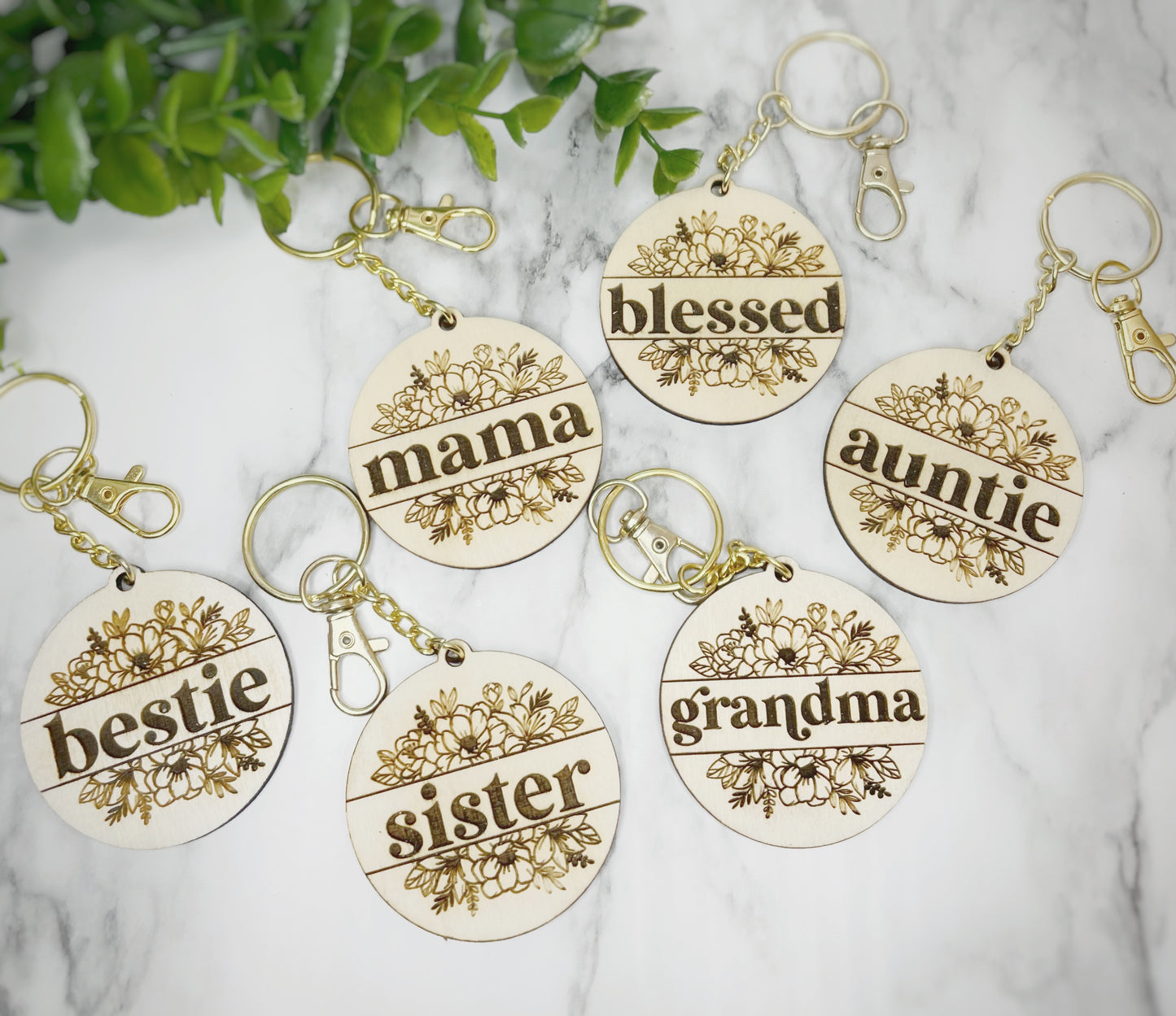 Floral Circle Keychain