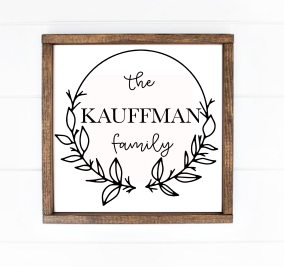 Last Name Circle Wreath