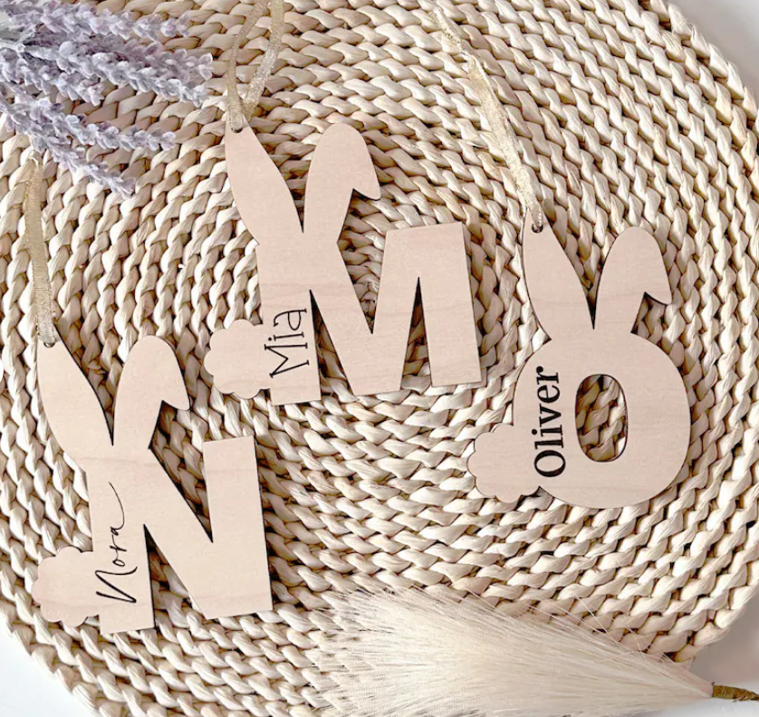 Initial Easter Basket Tags
