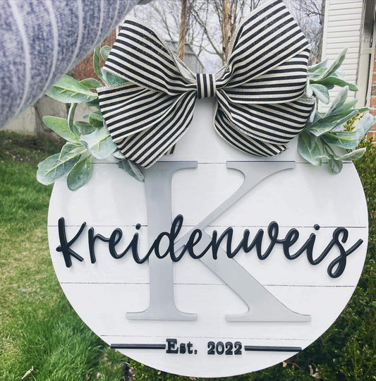 Last Name Door Hanger