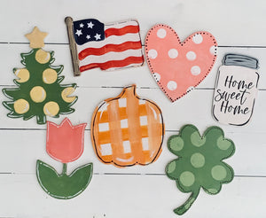 Add on door hanger cut outs-Wreath not included