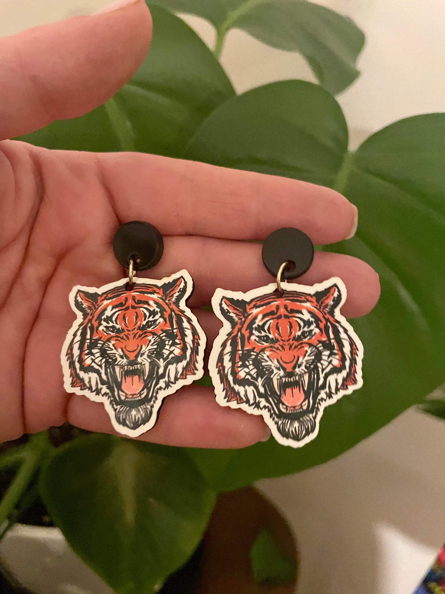Tiger Dangle Earrings