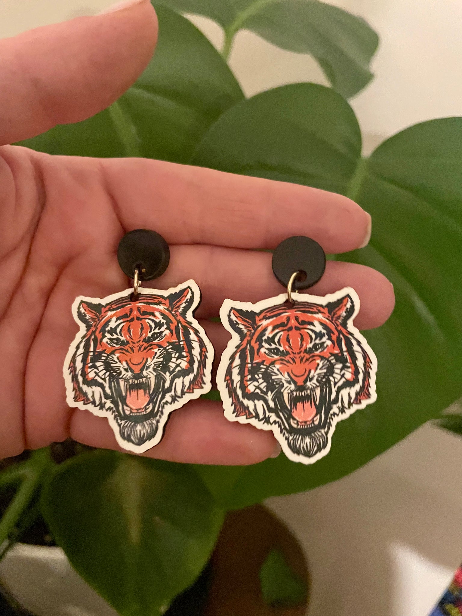 Tiger sales earrings studs