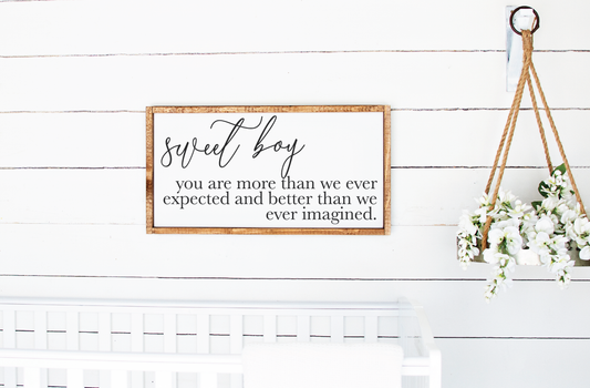 Sweet Boy Nursery Sign